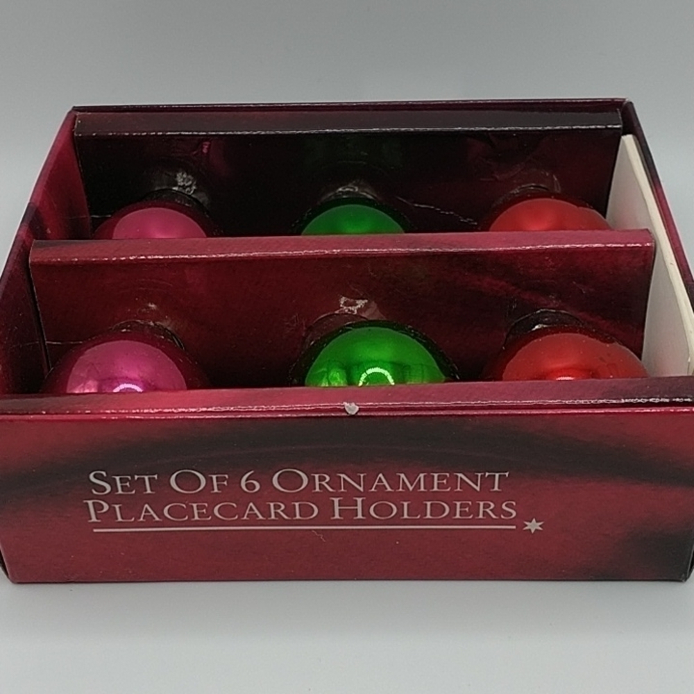 Linens N Things Set of Six Christmas Ornament Placecard Holders with Bla… - Picture 2 of 9